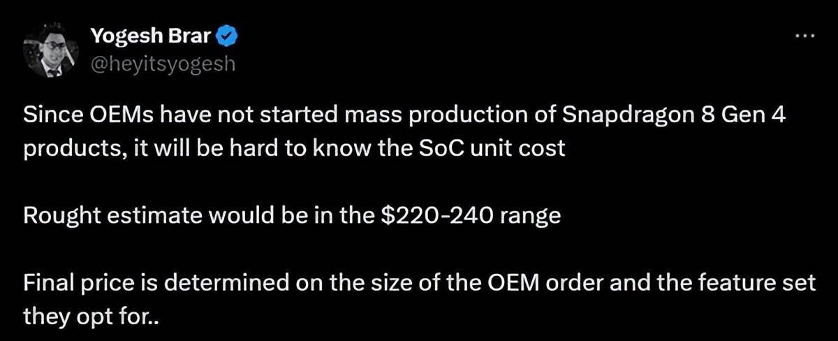 一颗1500！骁龙8Gen4确定涨价，国产手机厂商“降本”压力山大
