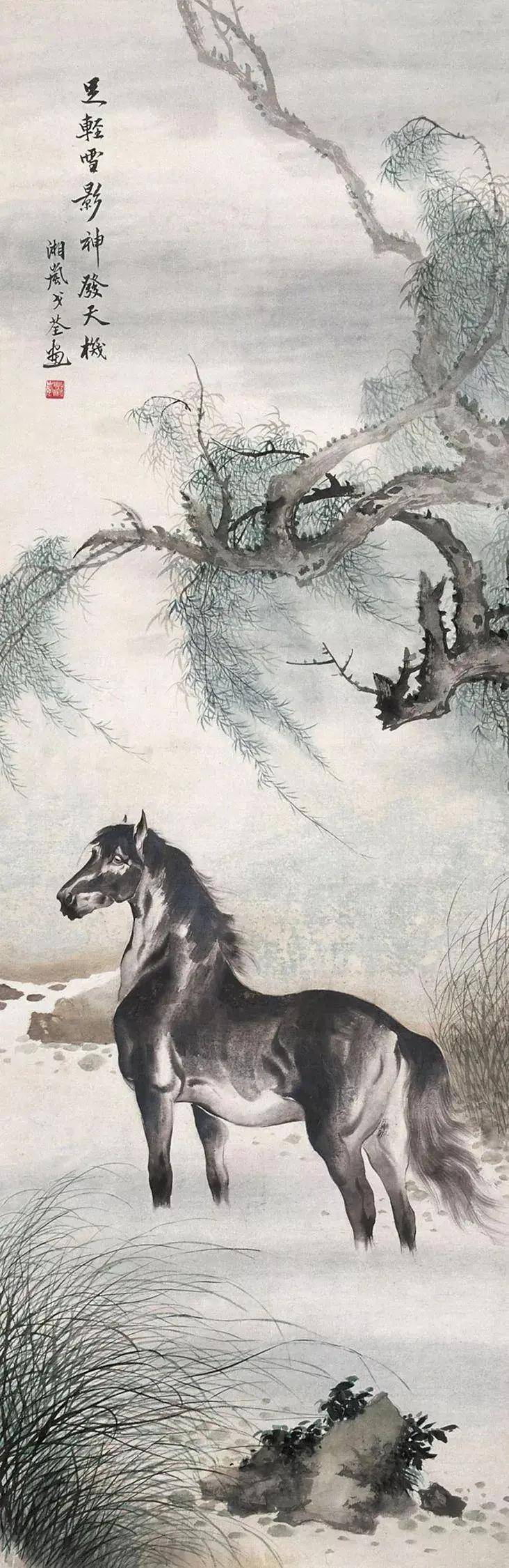 他与徐悲鸿并称为"北徐南戈",以画马闻名于世_戈湘岚_上海美专_中国