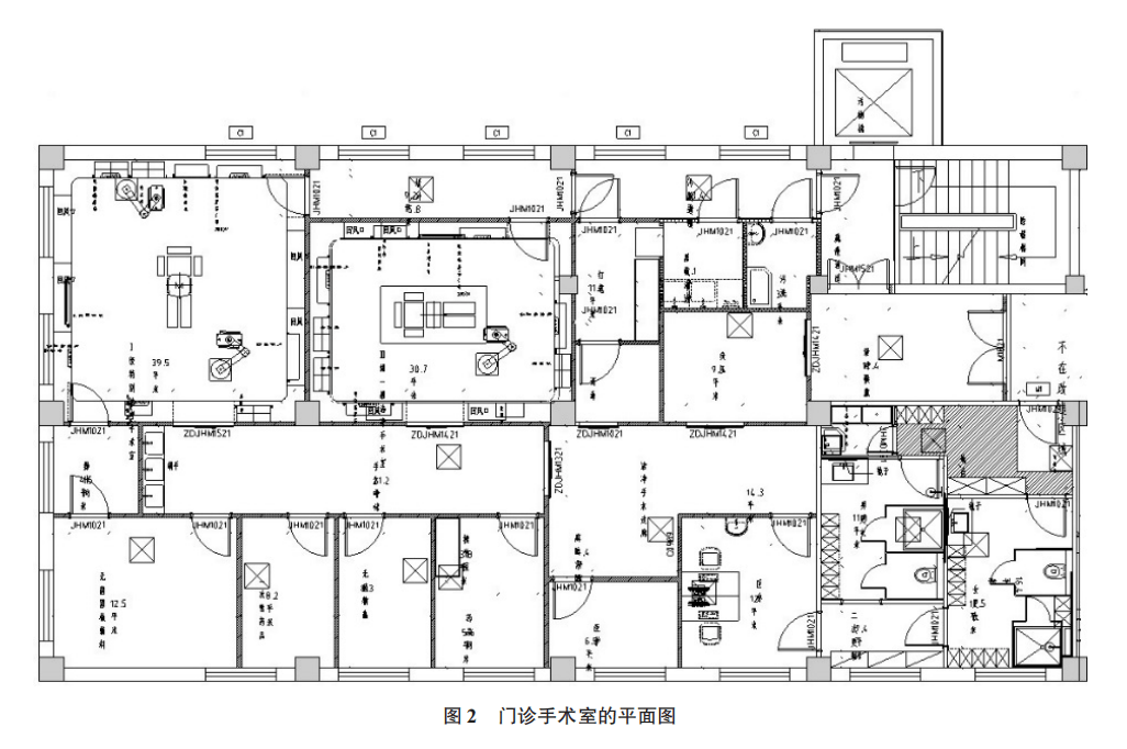 门诊手术室改造面积共计300平米,对原六层南侧行政部门区域进行改造