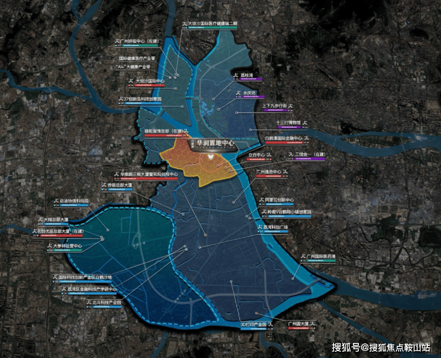 广州十四五规划,白鹅潭定调为五大世界级商圈,项目沿江一带打造白鹅潭