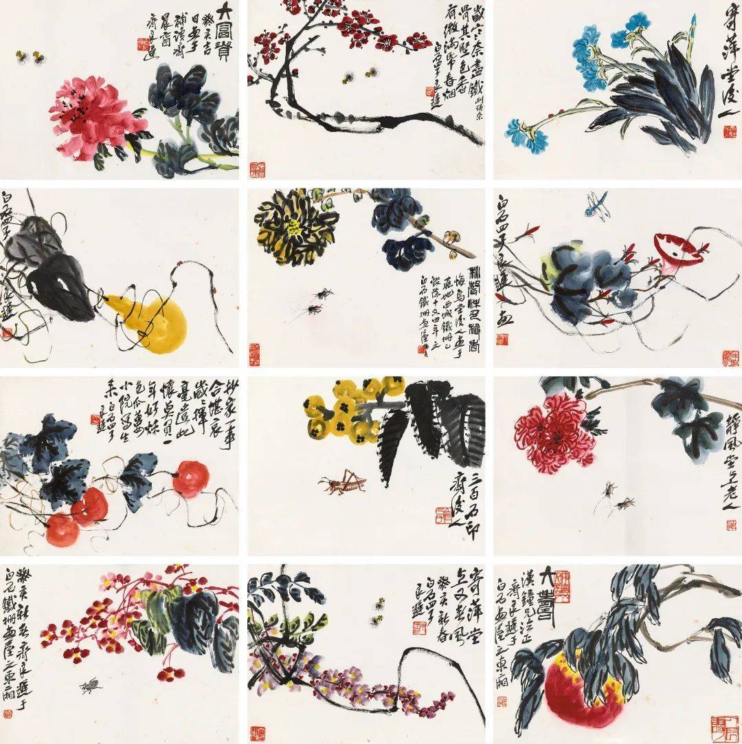 国画欣赏齐良迟花虫册