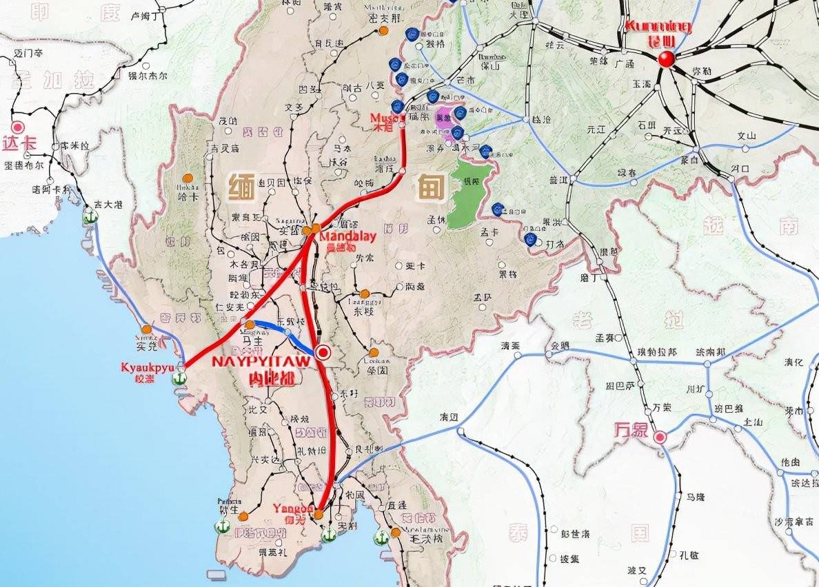 中缅1200公里运河地图图片