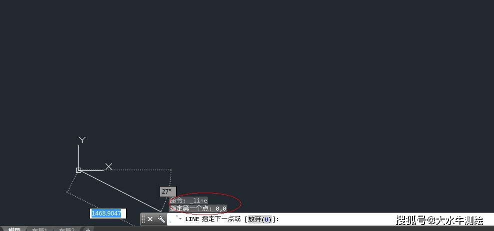 单击l表示输入直线,也可以直接点击左上角的直线选项如图:1,打开cad