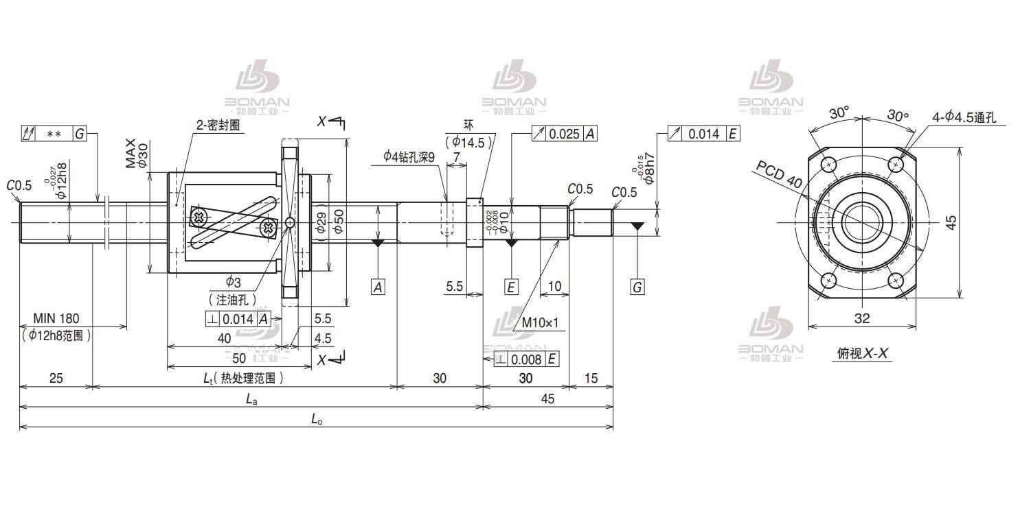 nsk滚珠丝杠 vfa1210c7s-610 产品参数介绍 滚珠丝杠图纸