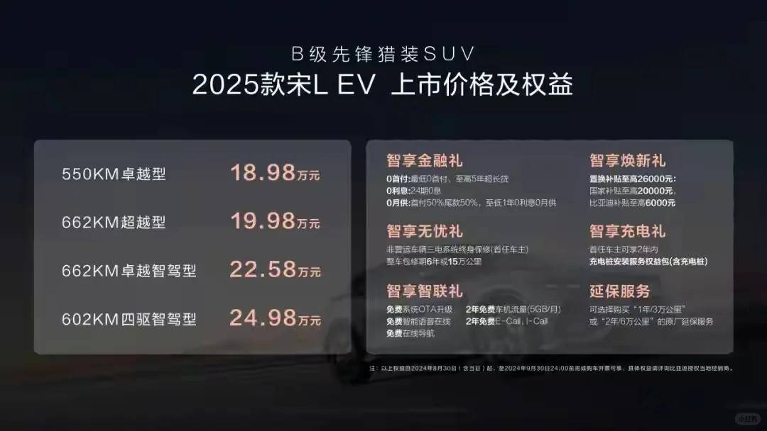 增配不加价!2025款宋L EV上海站上市，18.98万元起