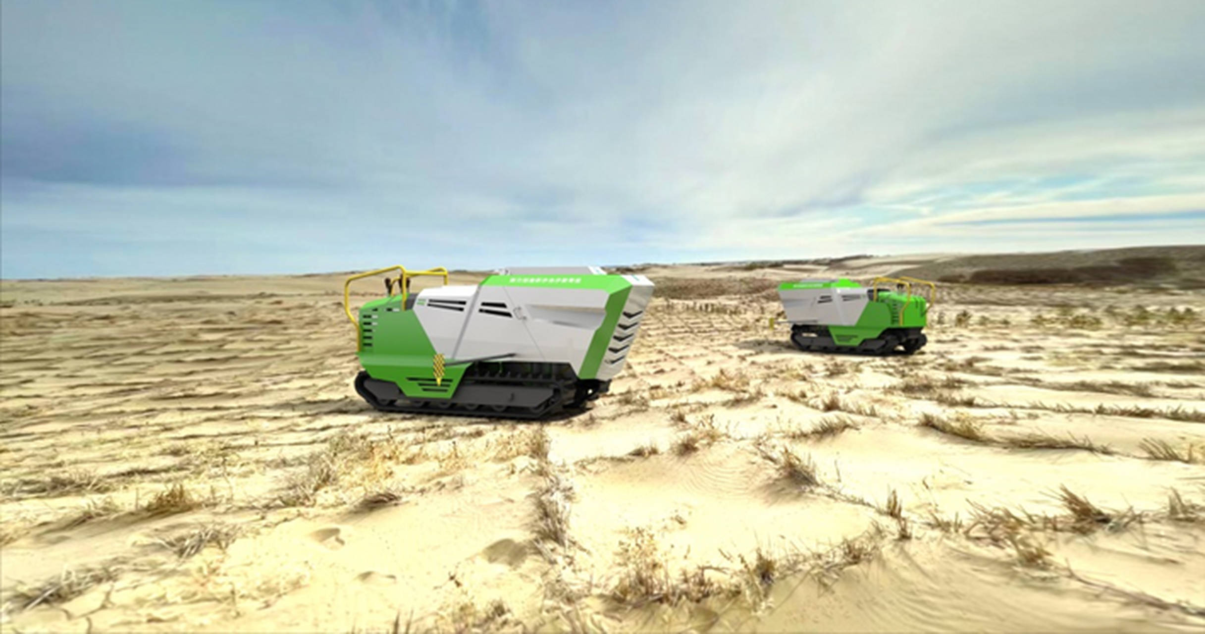 中国向沙漠投放8000台治沙机器人,无人值守24小时不间断植树