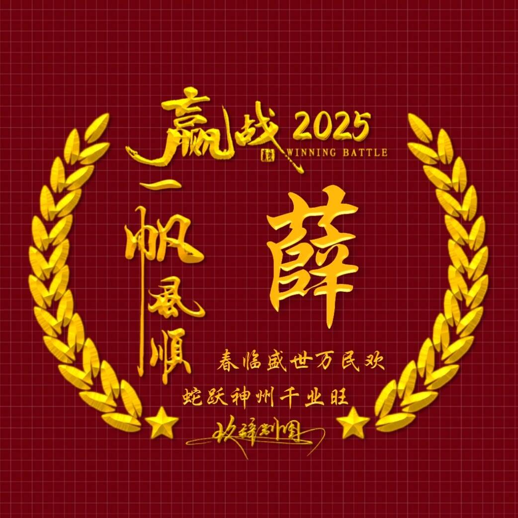 2025姓氏头像第69期,嬴战2025一帆风顺个性签名头像,请查收