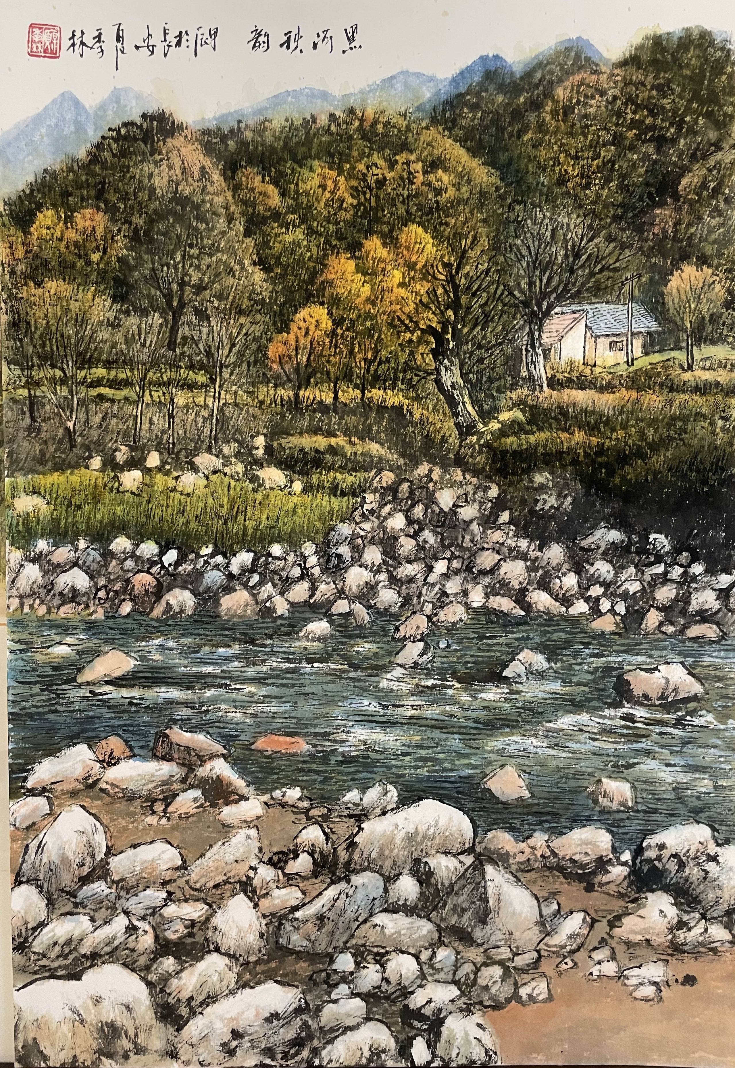 陕西西安:笔墨绘就家乡美 青绿山水夏季林