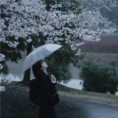 雨中撑伞女生头像真人图片唯美中带有一丝伤感的撑伞女头