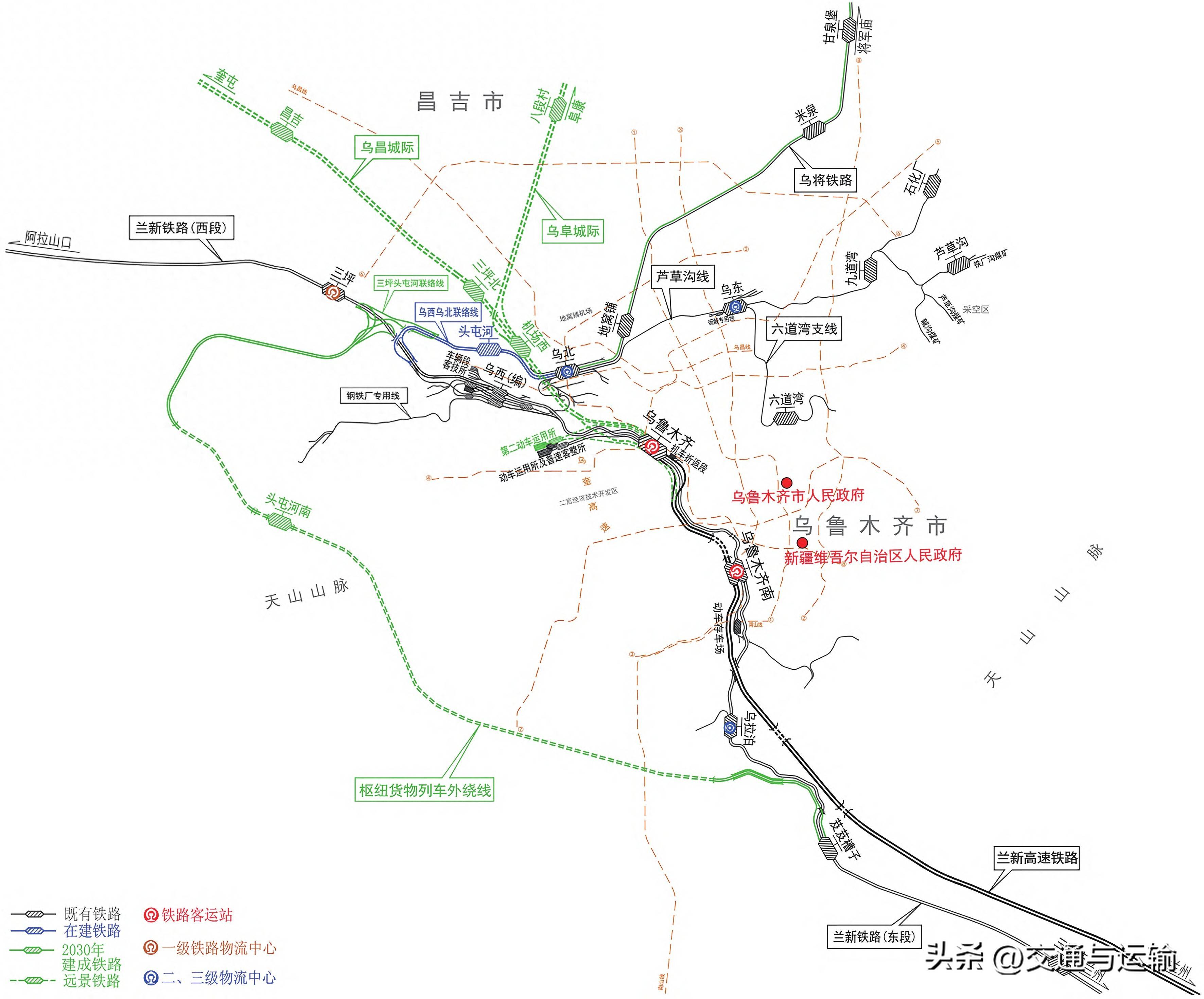 规划年度乌鲁木齐铁路枢纽将形成衔接兰州