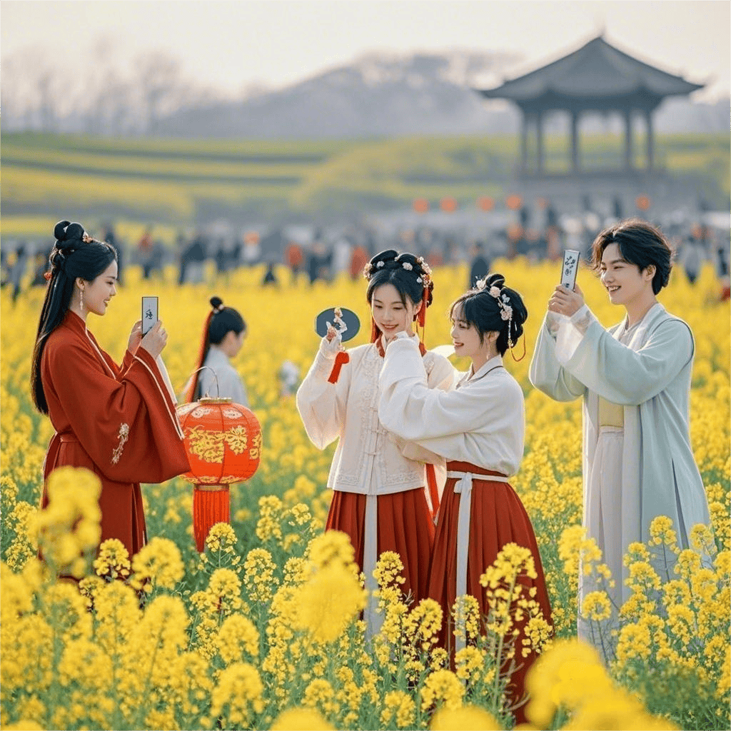 从化海伦海小镇:正月十五油菜花盛放,古风打卡服务邀您穿越时空