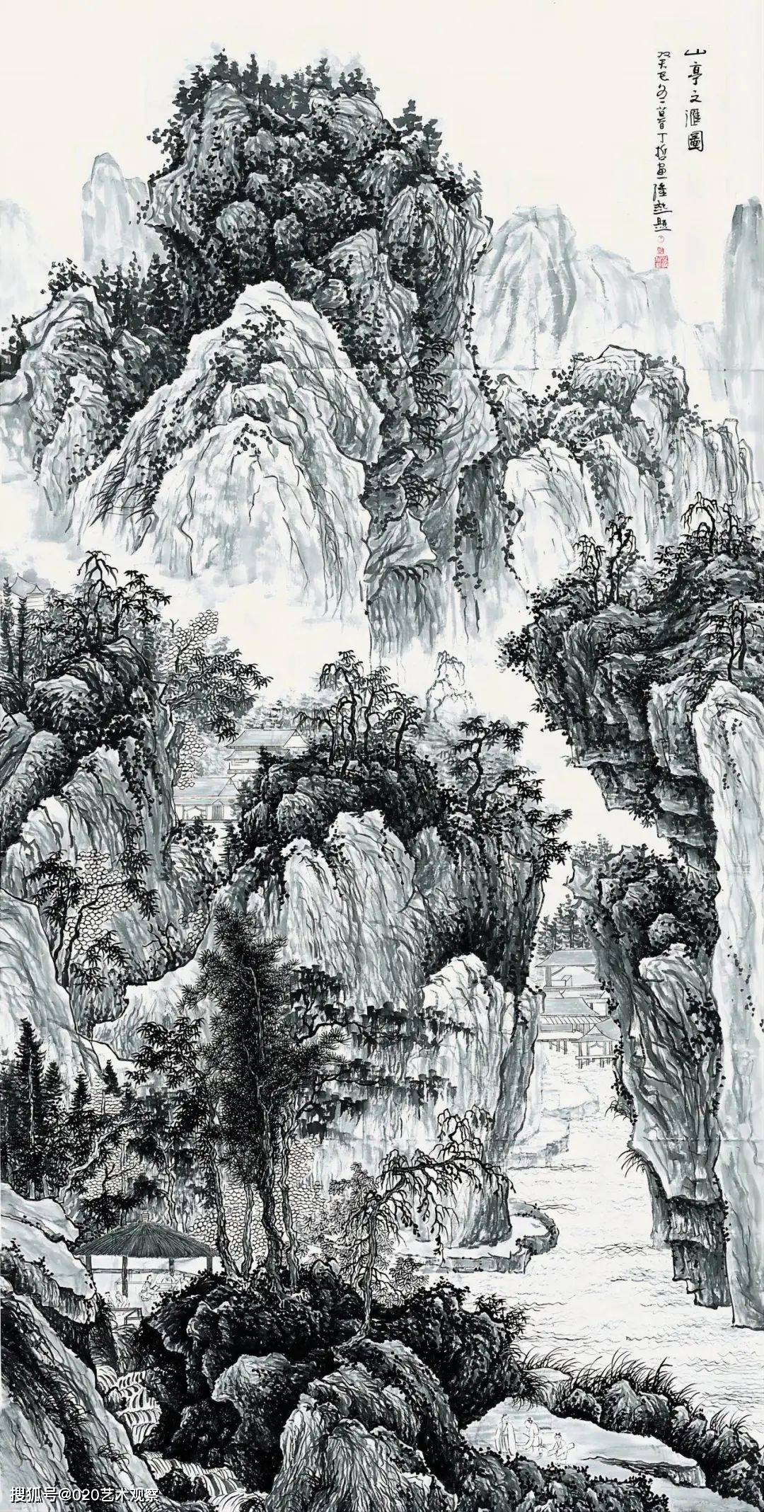 山东青年画院画家丁哲山水画作品