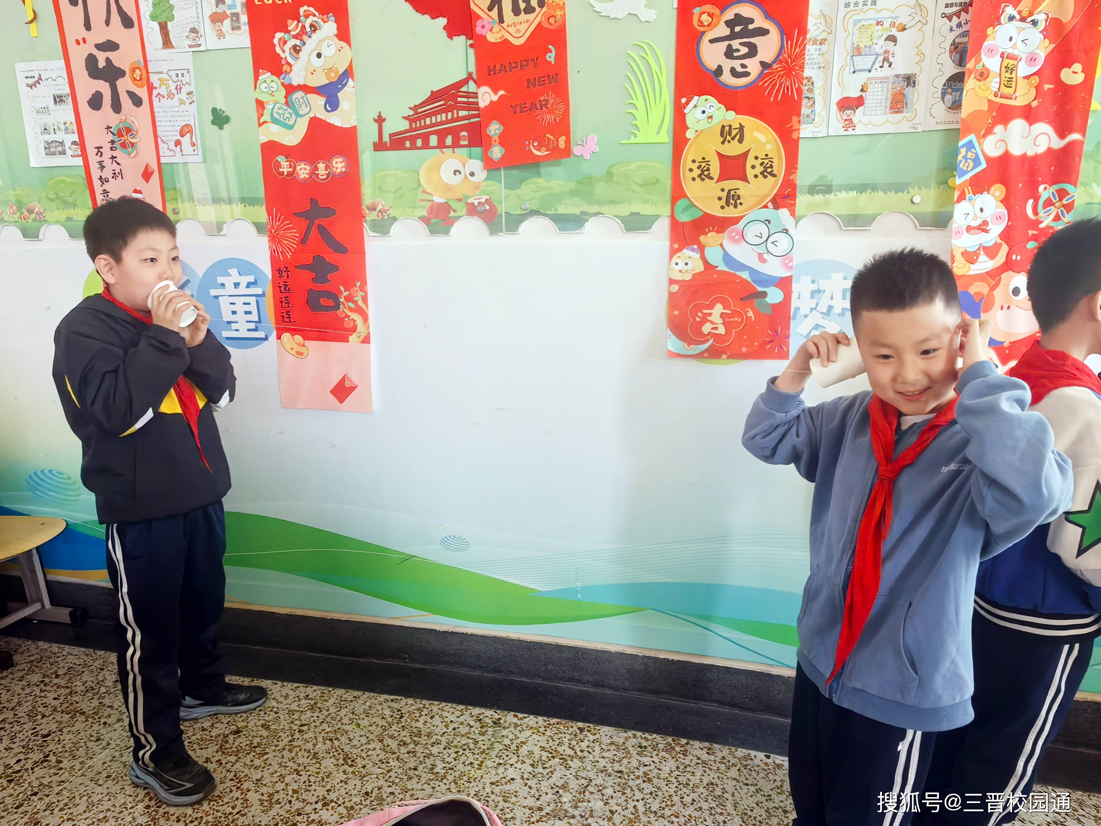 太原迎泽区建设路小学探索"土电话"背后的声波