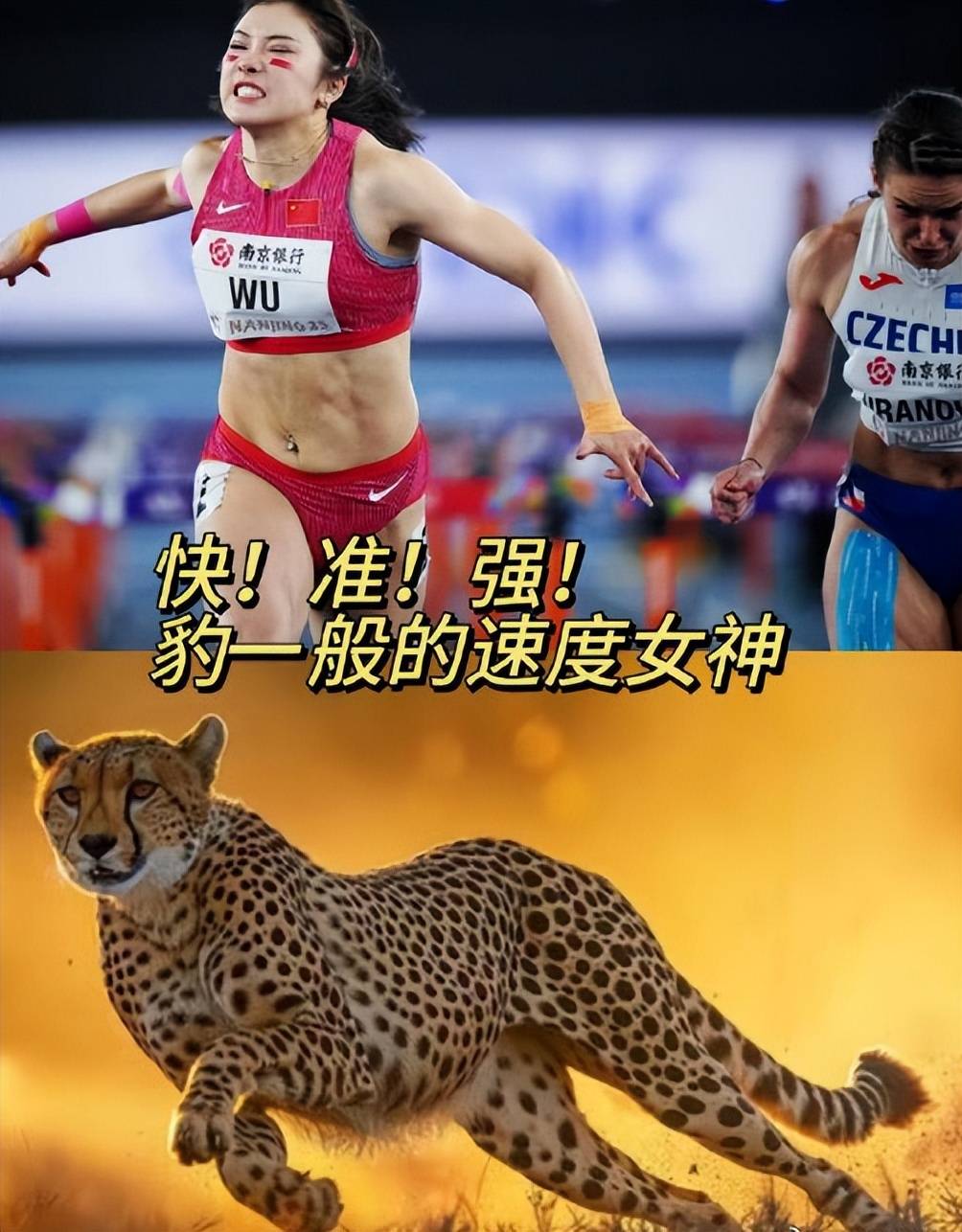 吴艳妮变身豹系公主！体坛大美女肌肉线条彰显爆发力