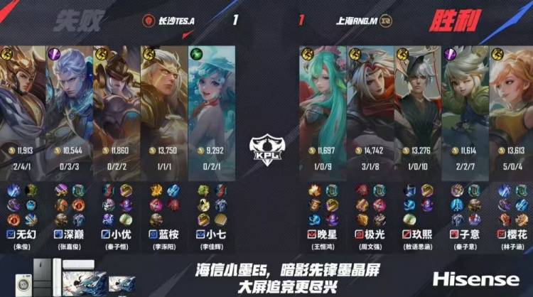 长沙TES.A 3-1力克上海RNG.M，无幻司空震天神下凡终结比赛 