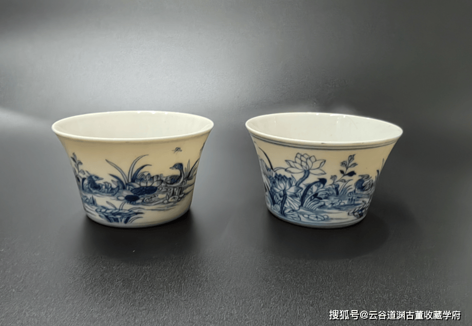 明代青花瓷的玲珑典范--成化青花莲池纹杯！_搜狐网