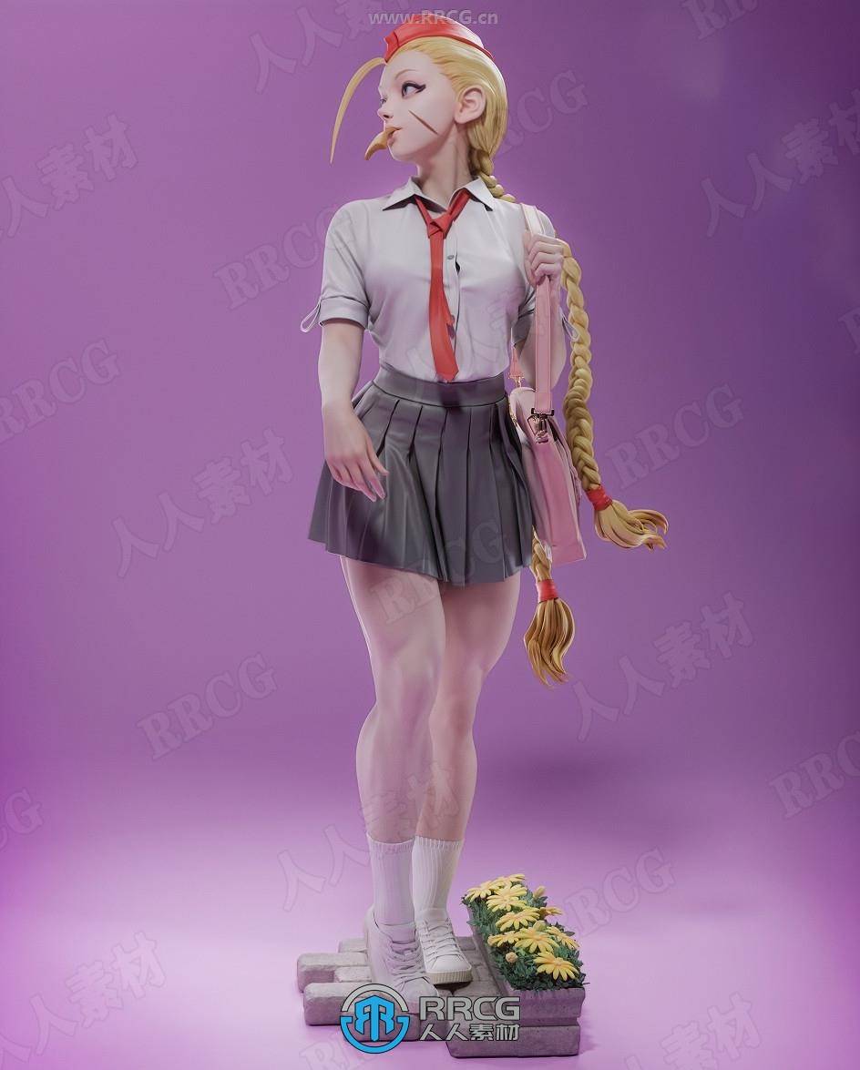 嘉米·怀特cammy校服装《街头霸王》游戏角色雕刻手办3d打印模型
