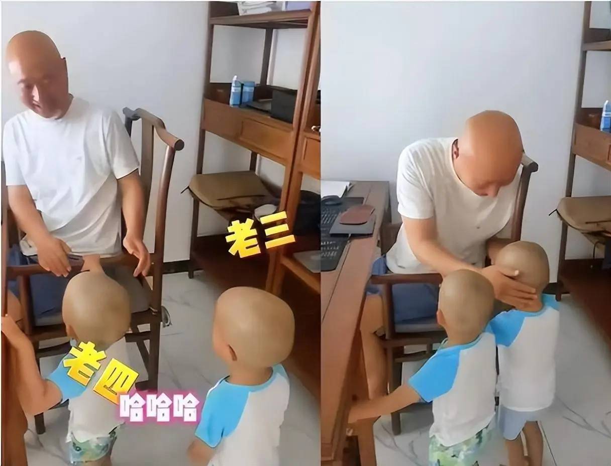 陈佩斯儿子一家6口游新疆 4孩儿1爹共用一张脸