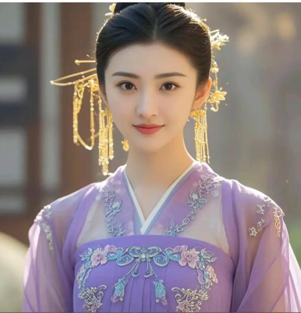 景甜:紫裳仙姿,人间富贵花,紫衣仙女之典范