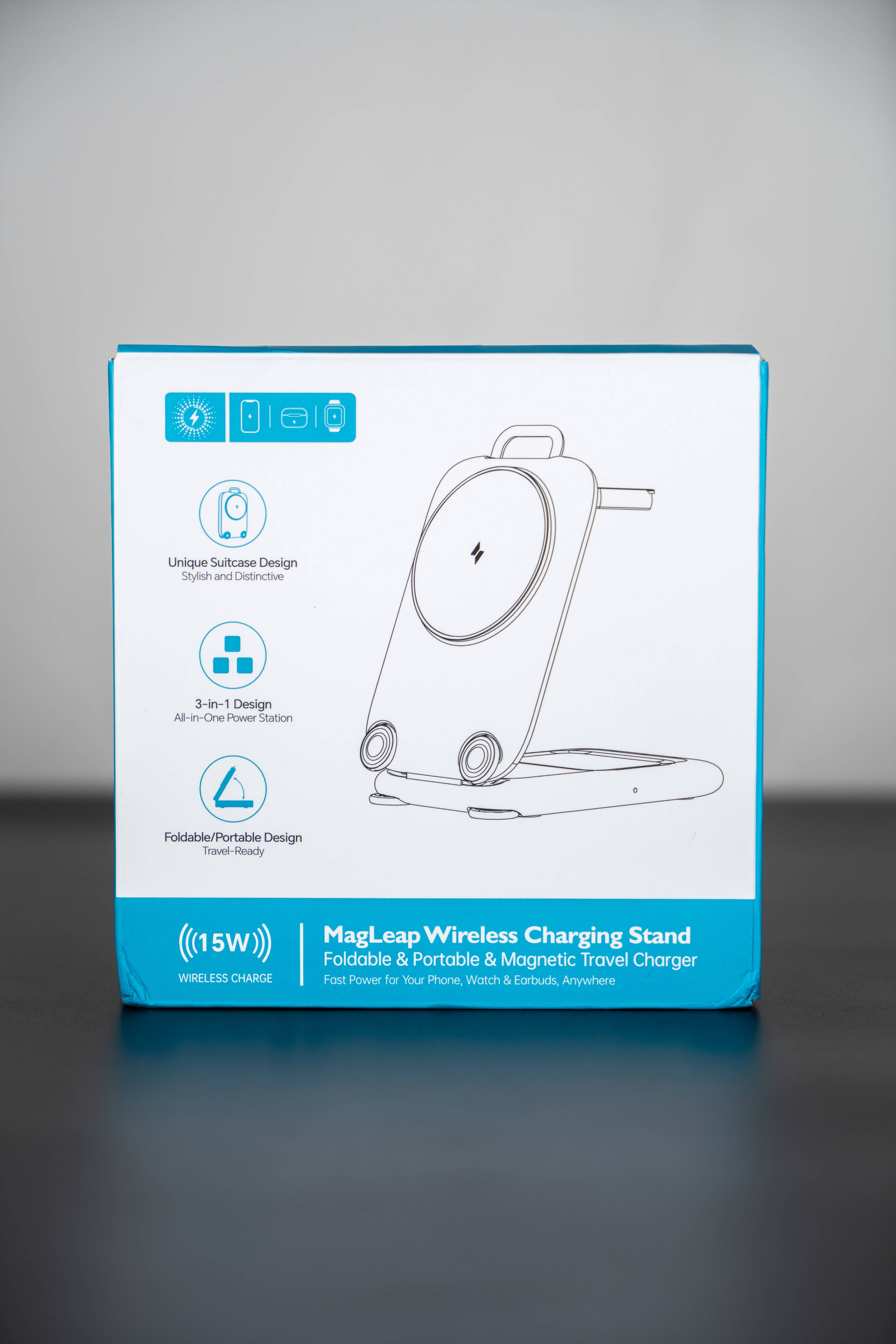 行李箱造型的无线充电器见过吗?迪奥科三合一折叠磁吸充电器分享