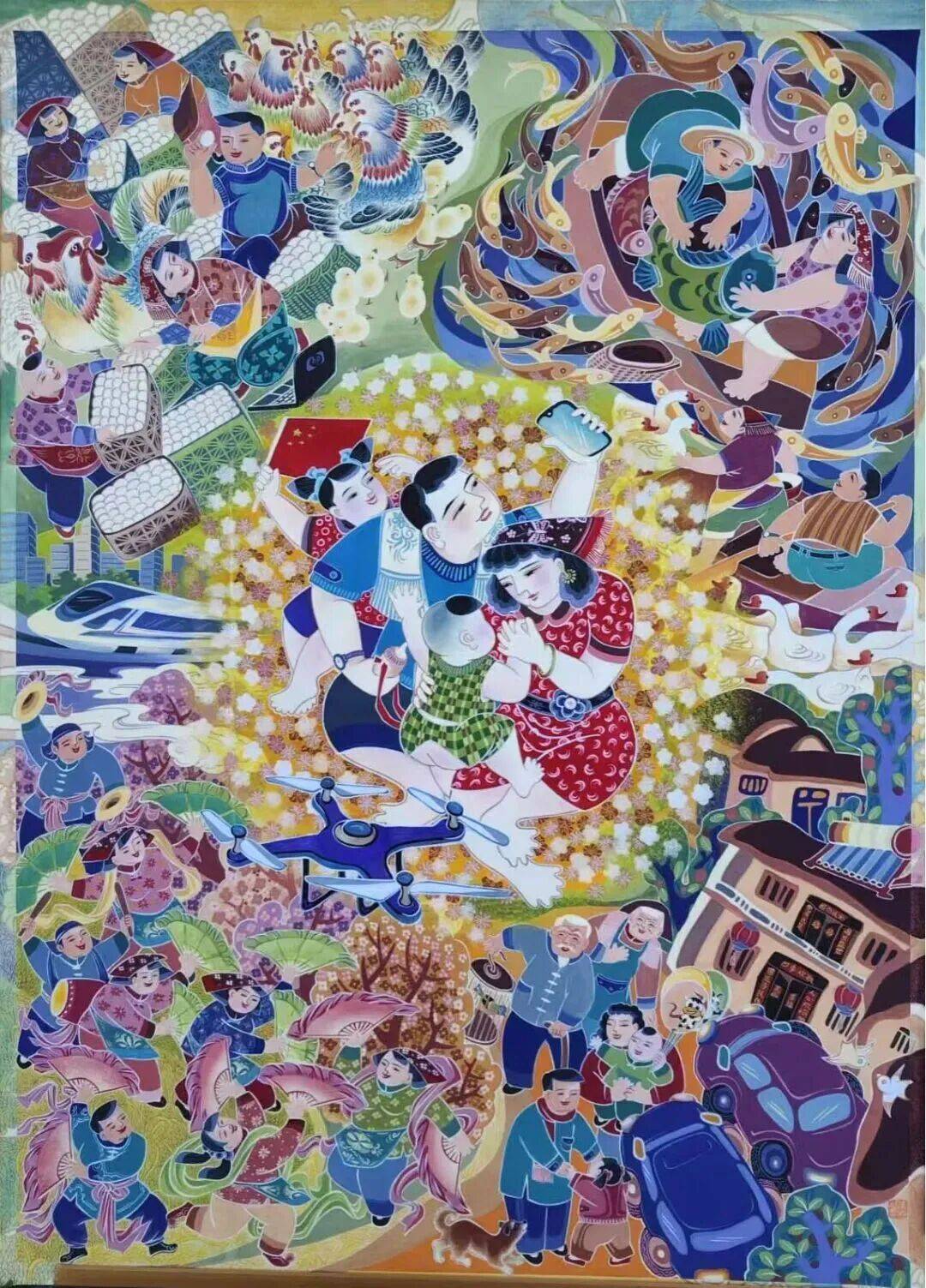 内黄农民画的集中亮相,既展现了新时代本土创作者的坚实实力与专业