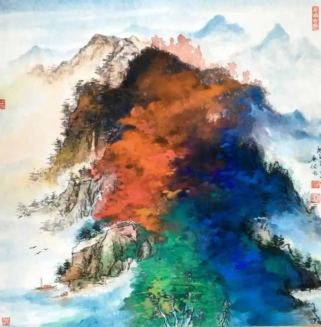 俞关佑的泼彩是传统绘画的拓展也是对张大千艺术的完善