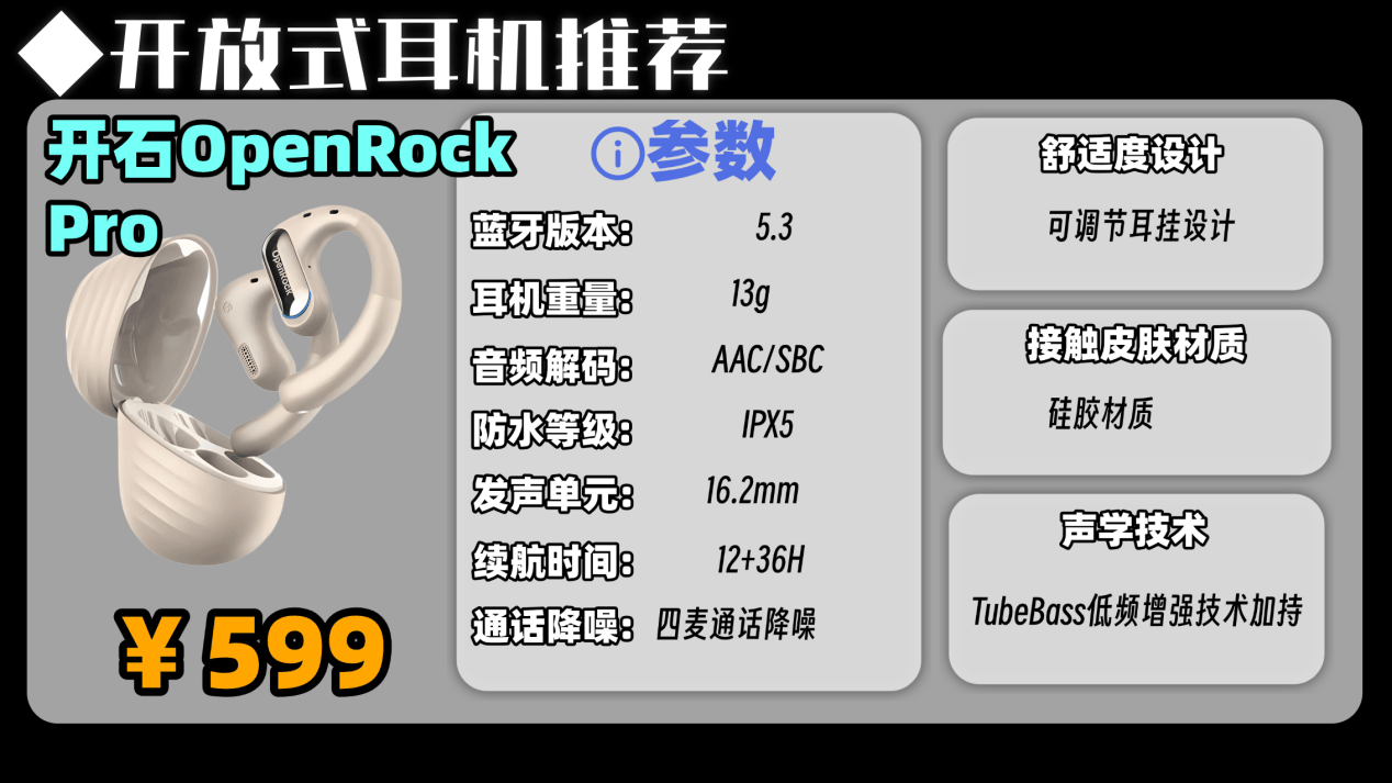 开放式耳机性价比最高的是哪款？2026年开放式耳机性价比高的品牌推荐十强