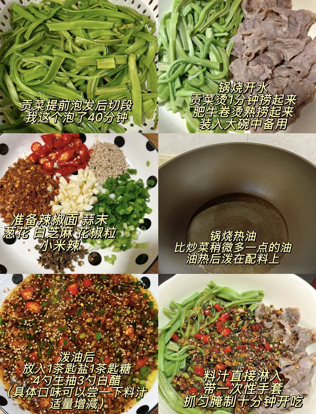 这贡菜拌肥牛卷太绝了清爽不腻巨开胃全家抢着吃