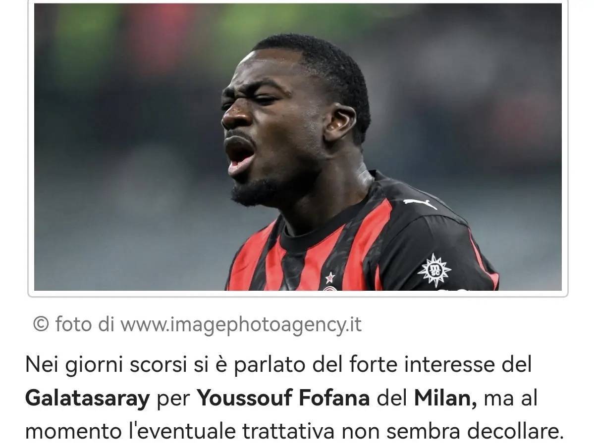 意甲知名媒体人：加拉塔萨雷想出3000万买福法纳，球员明确表示不会去