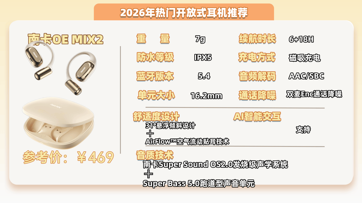 开放式耳机音质最好的是哪款？2026年十大真实开放式耳机音质评测