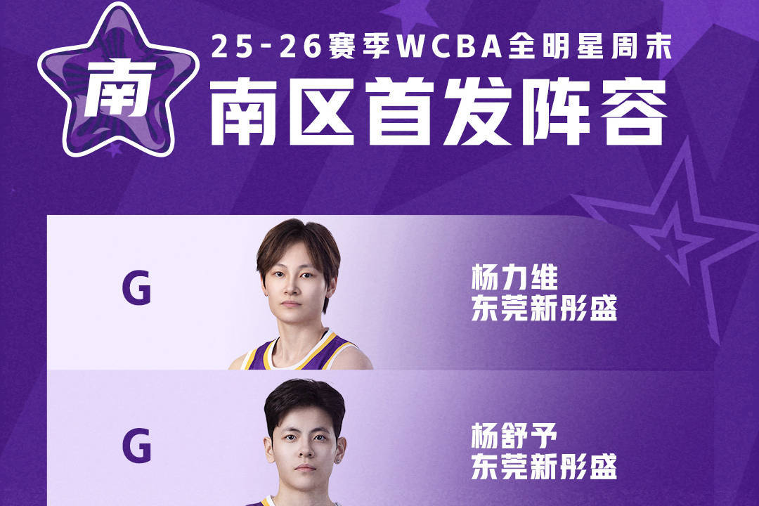 WCBA全明星：杨氏姐妹领衔南区 武桐桐北区票王