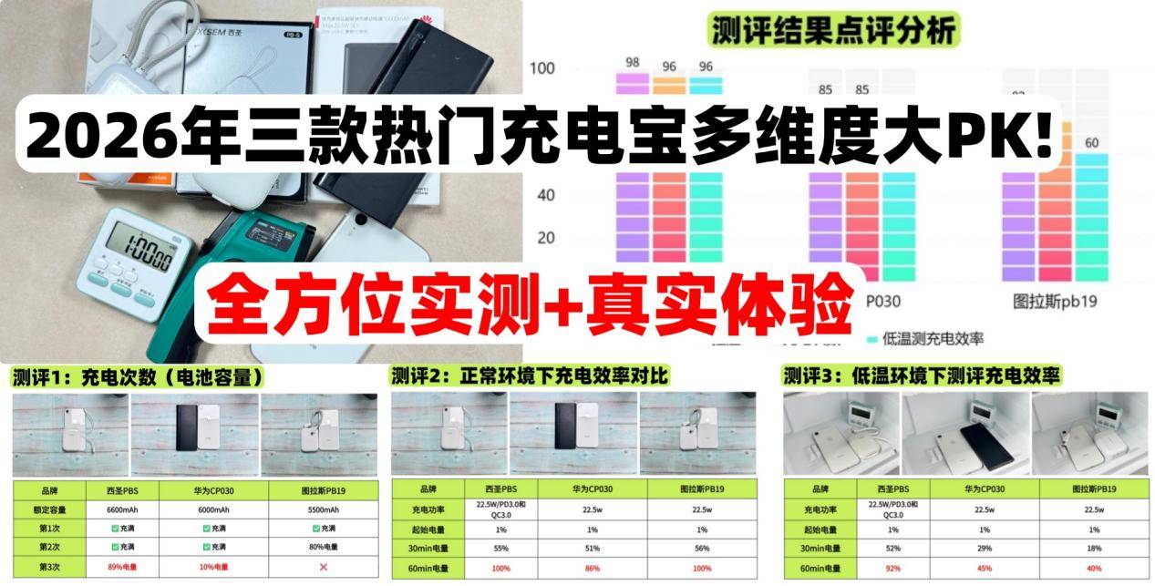 华为充电宝质量怎么样？西圣、图拉斯、华为充电宝哪款质量最好？硬核测评来袭！