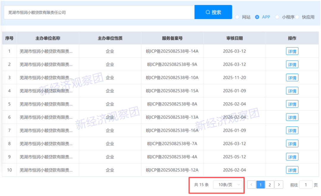 德通典当、恒润小贷旗下APP侵权被通报 分别备案27个和15个(图5)