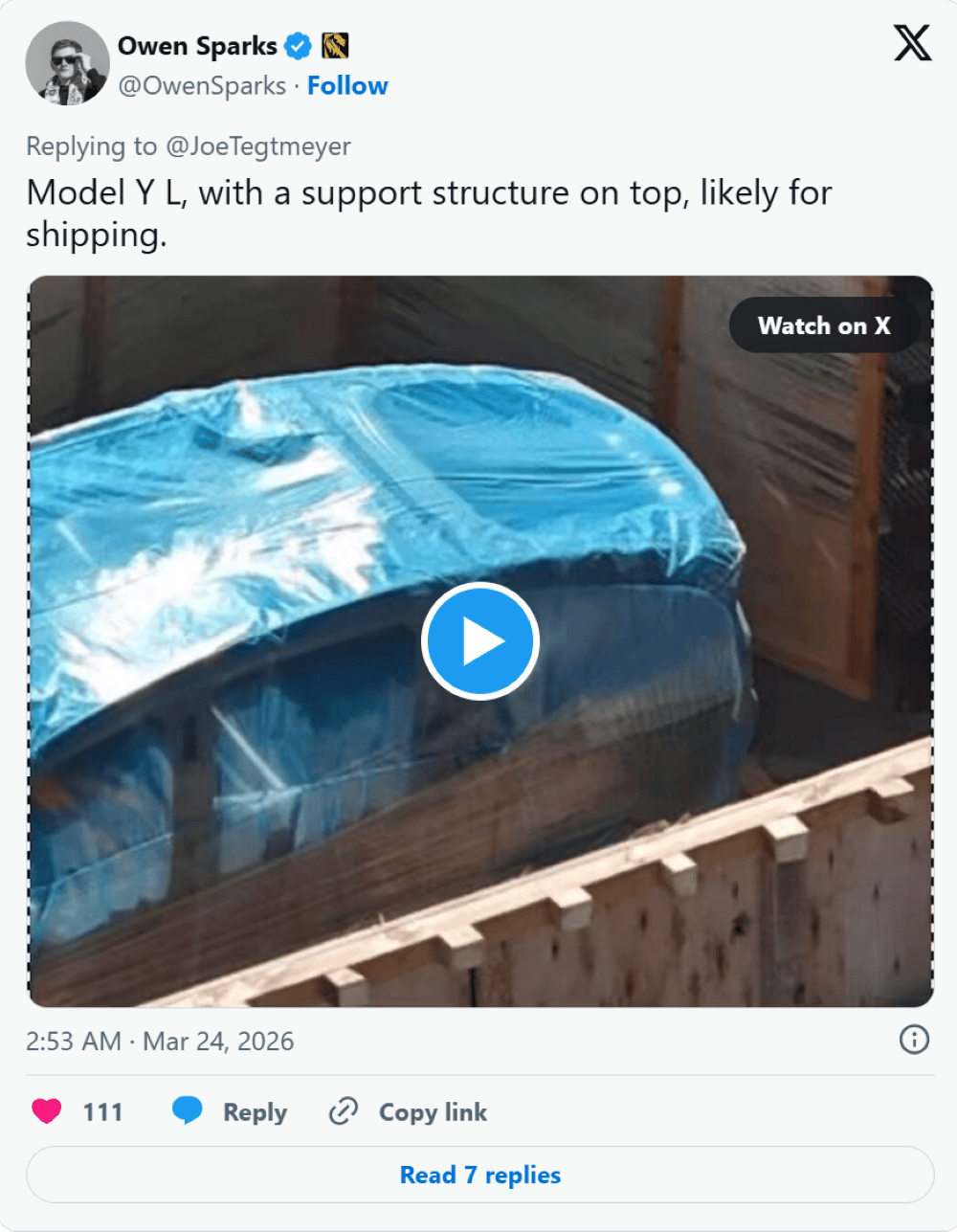 特斯拉得州工厂现神秘测试车！或为加长版Model Y
