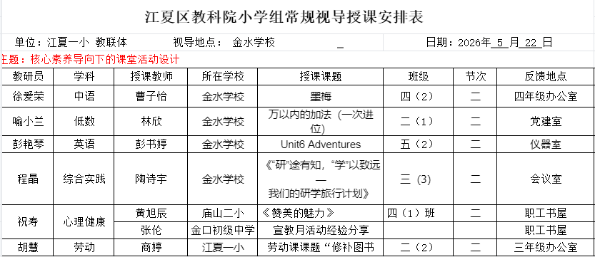 下校视导展教师风采 精管善治促教研提升
