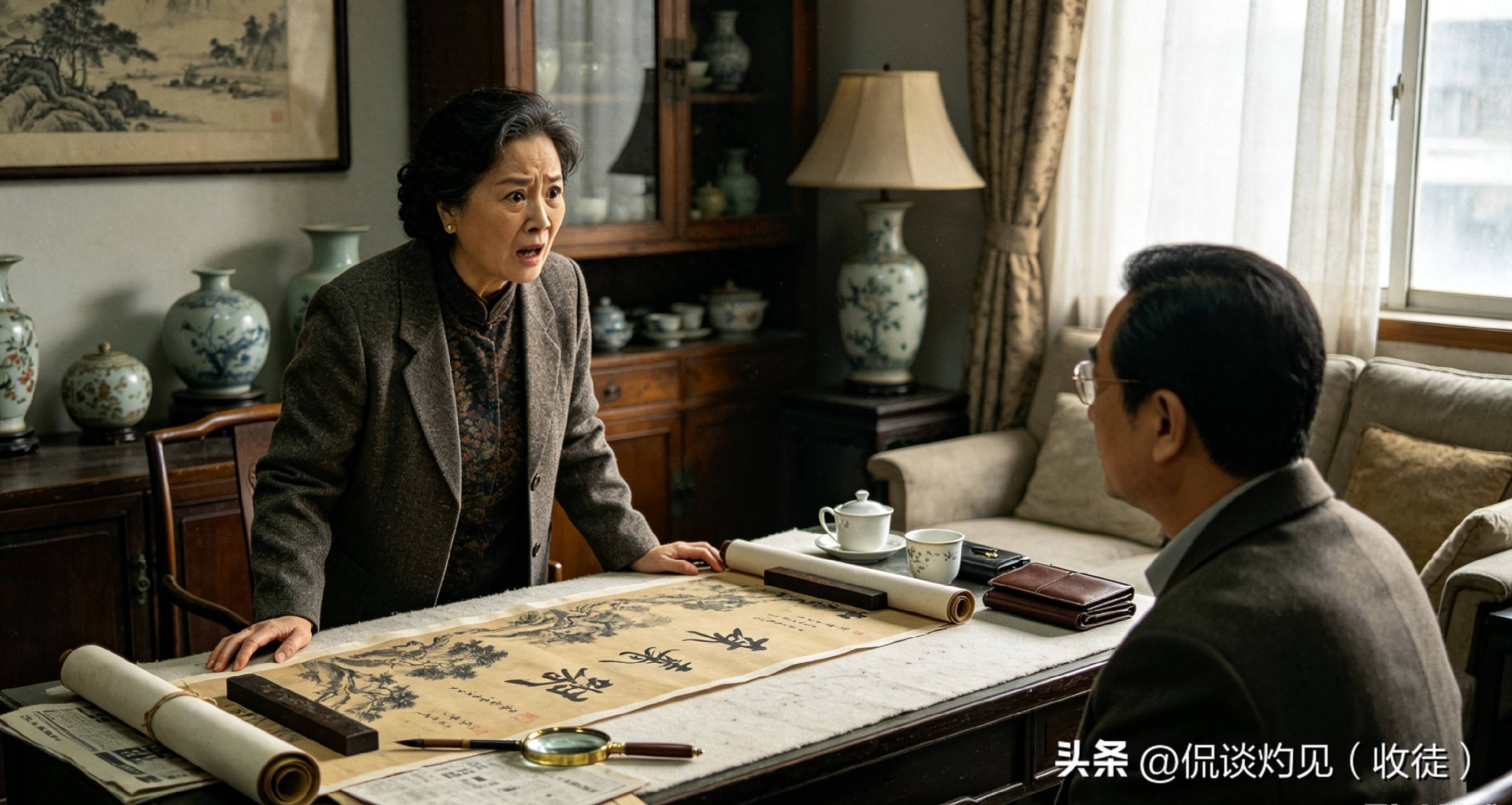 女子三万捡漏一幅明朝字画，20年后急用钱，买家出价让她傻眼