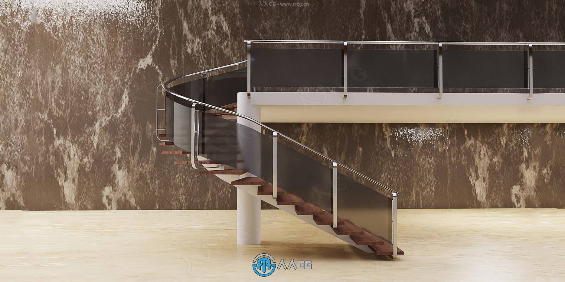 Stair Builder楼梯生成Blender插件V2.02版：几何节点程序化生成+参数可控