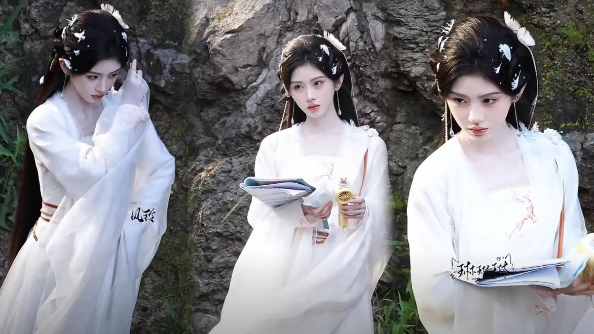 鞠婧祎新剧路透曝光，素白古装灵动飘逸仙气十足