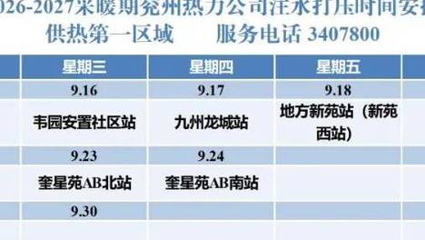 兖州热力公司发布2026-2027年度采暖季供热系统注水打压通知