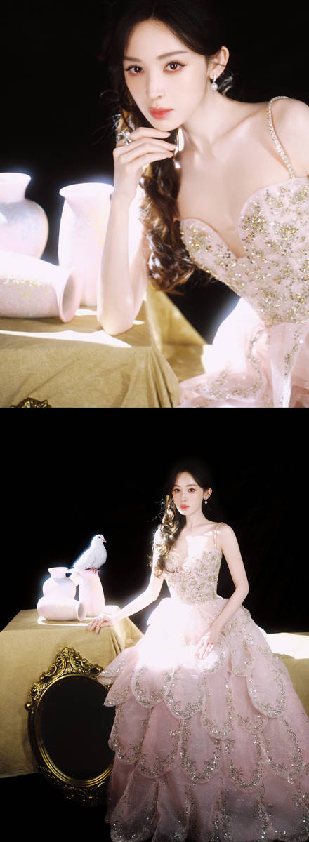 古力娜扎写真大片曝光！穿闪亮花朵吊带裙美若天仙