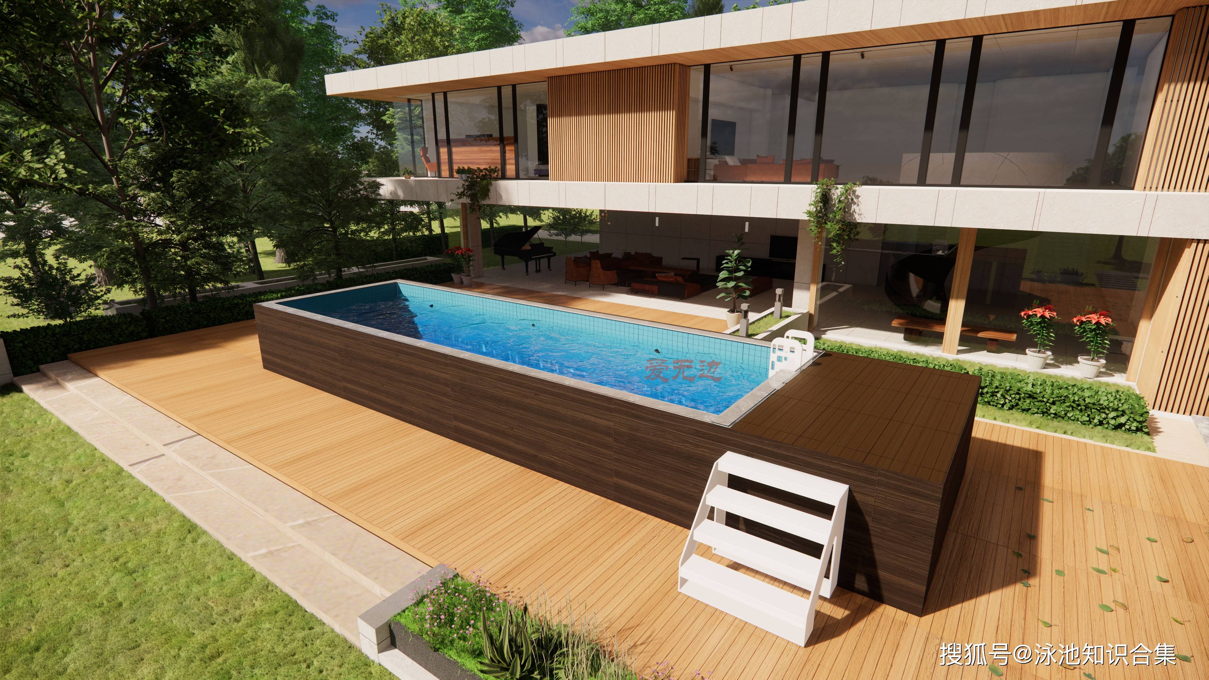 别墅泳池第五种:屋顶自建游泳池别墅屋顶泳池第六种:阳光房私人泳池