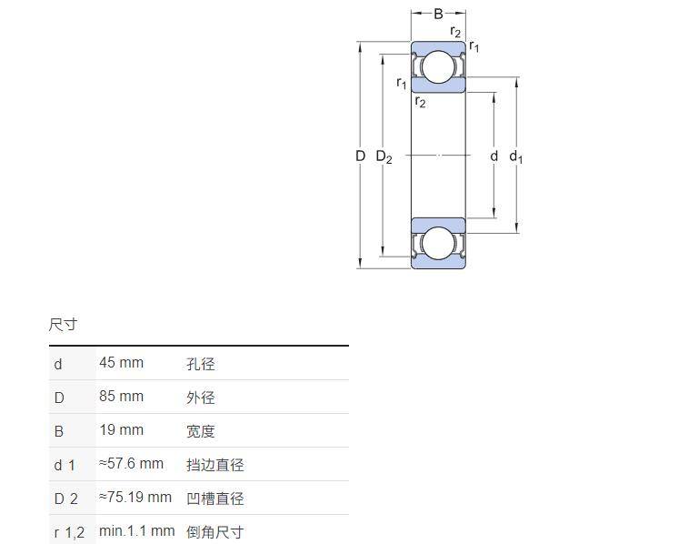 6202轴承尺寸参数图片