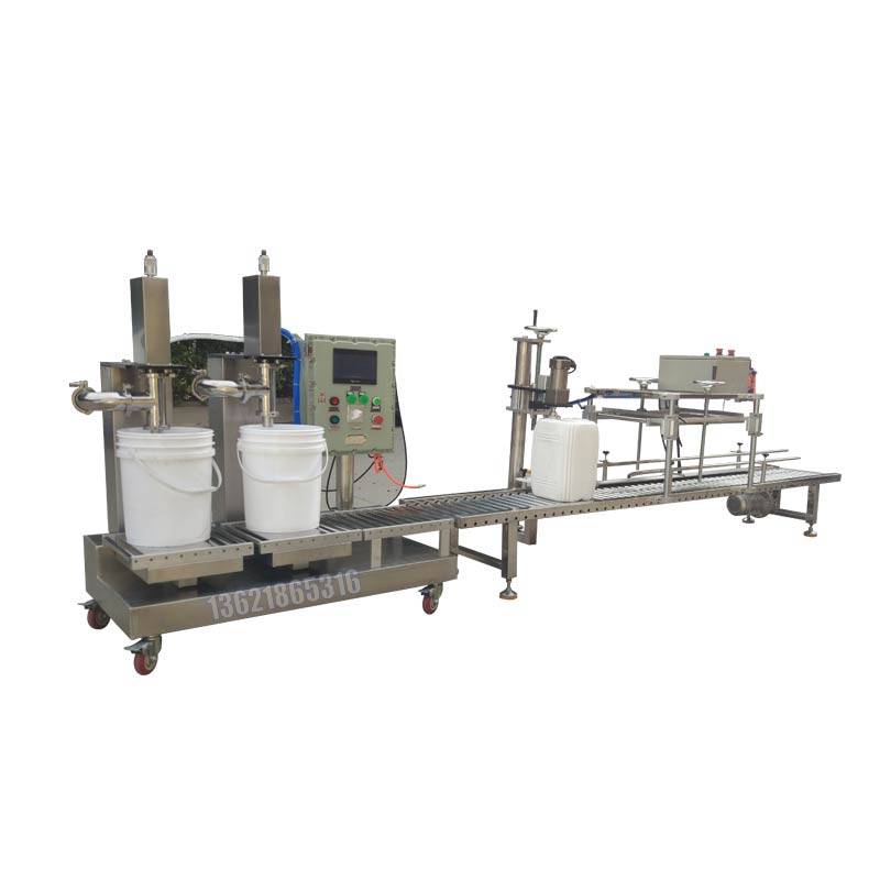 电动双头称重灌装机润滑油食用油灌装机防冻液灌装机_生产_的设备