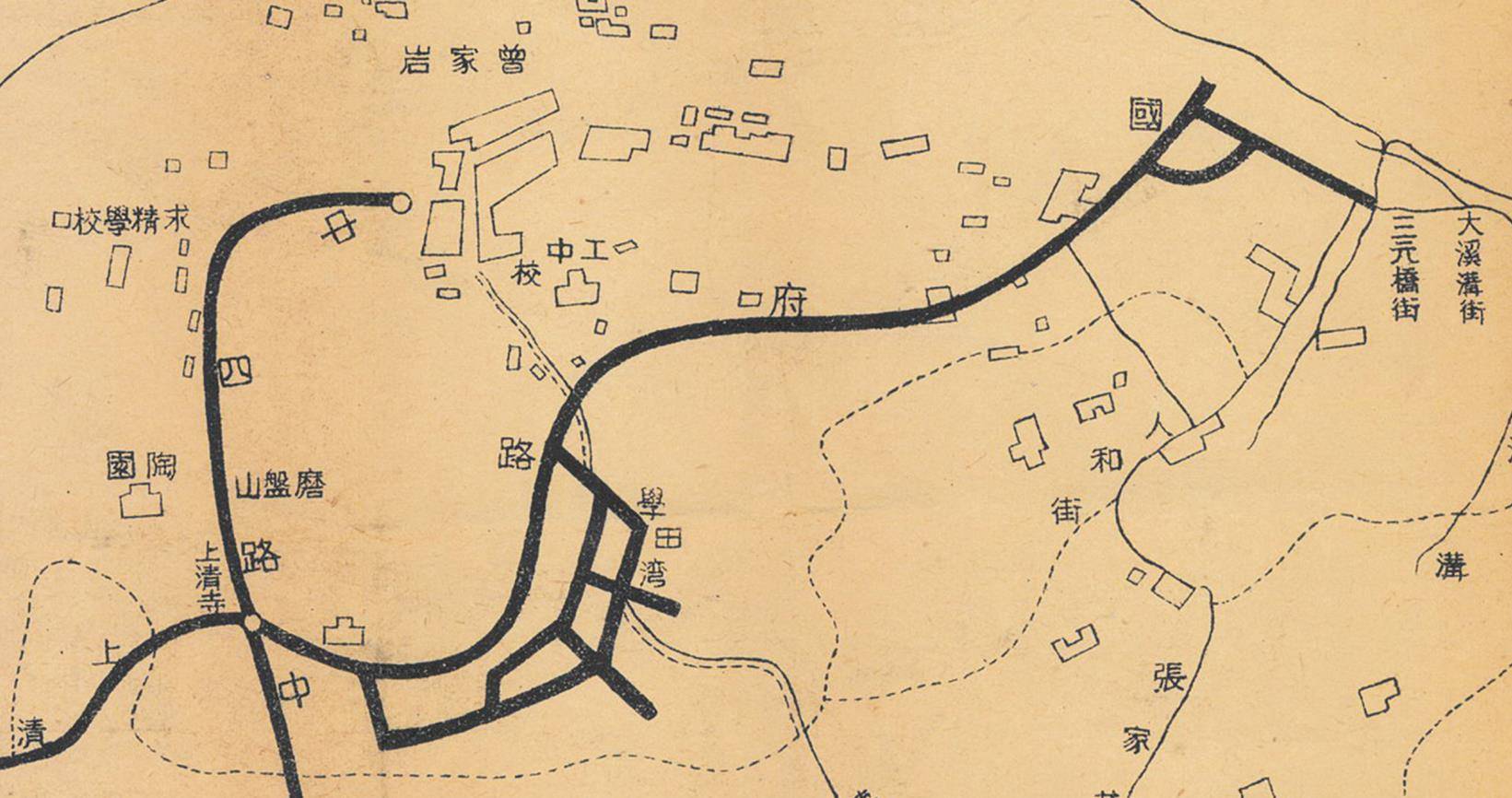 在1951年出版的地圖上,國府路更名為了人民路,喻義人民當家作主,並一