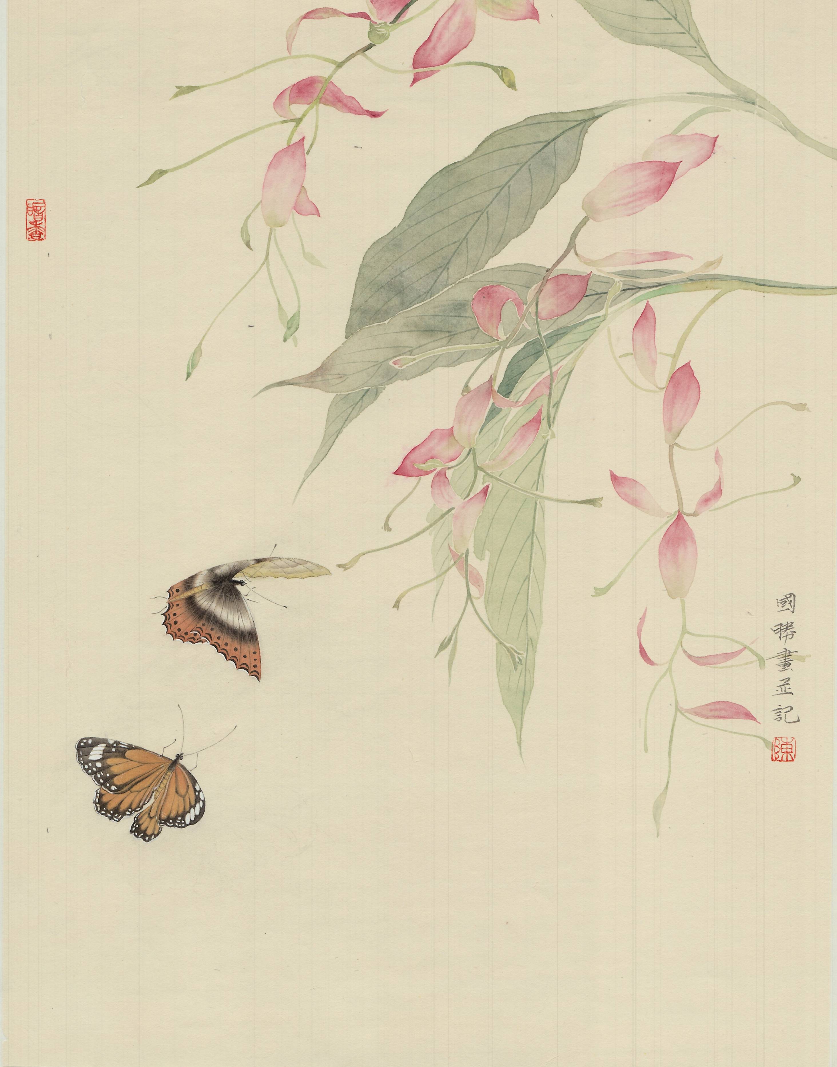 迎新春 河北省廊坊市画家陈国胜没骨花鸟作品《百卉含英》选献读者