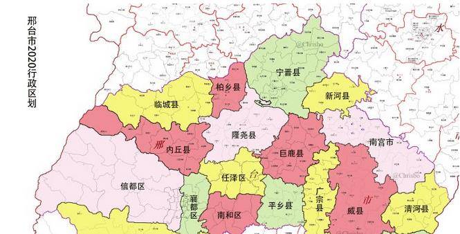 这一片土地,在近现代,最多的时候设置有7个县级及以上政区,即邢台地区