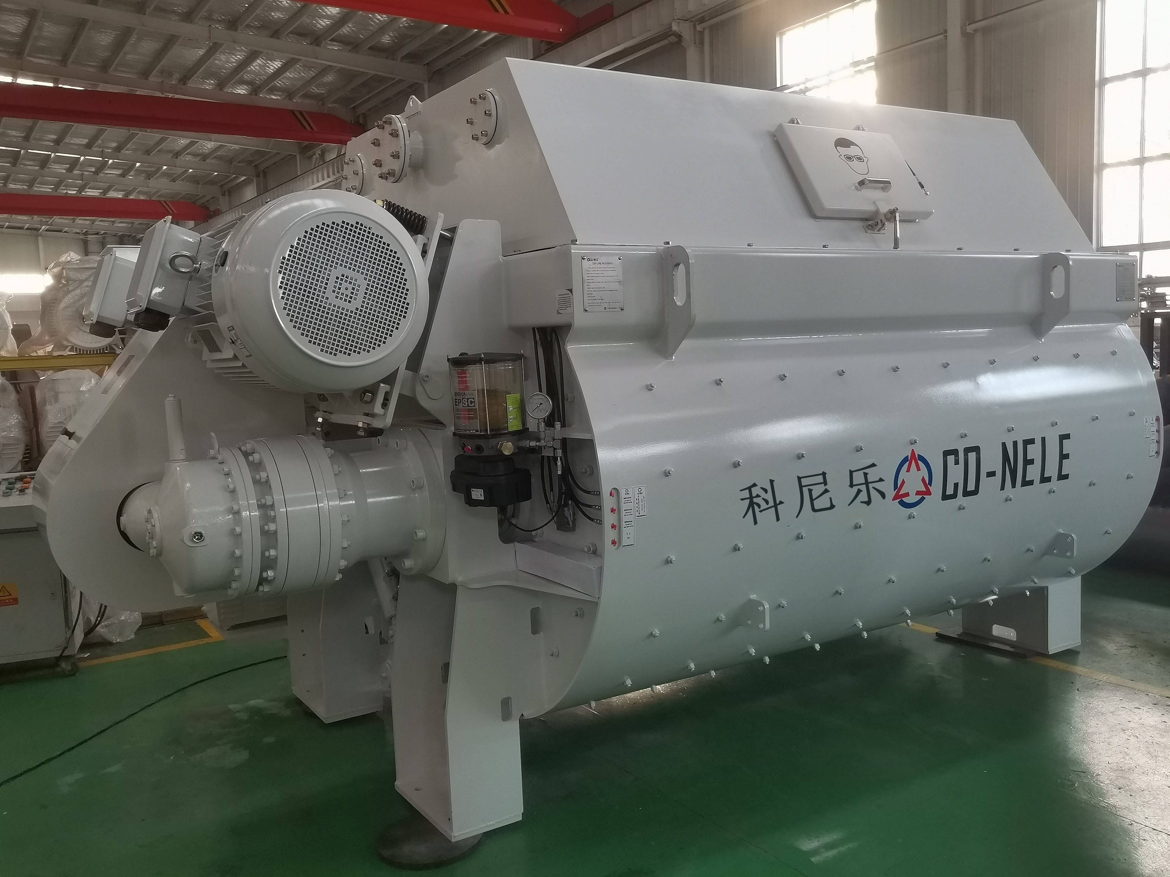 强制式混凝土双卧轴搅拌机双卧轴搅拌机的搅拌装置,呈卧式双轴布置,两