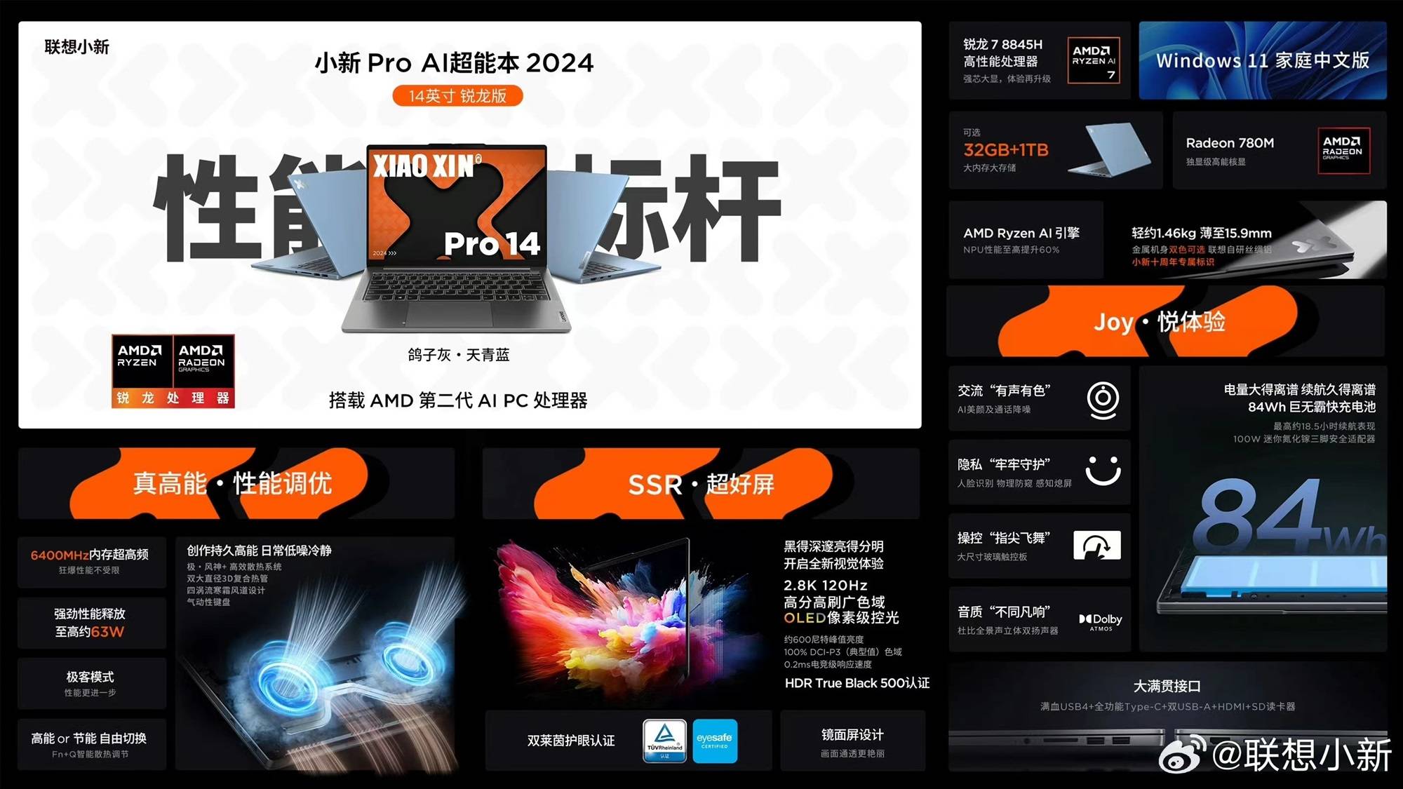 联想小新家族新品发布:强芯大显,性能调优,体验升级_pro_锐龙_系列