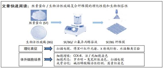 絲素蛋白/生物活性玻璃複合纖維膜的製備及性能表徵