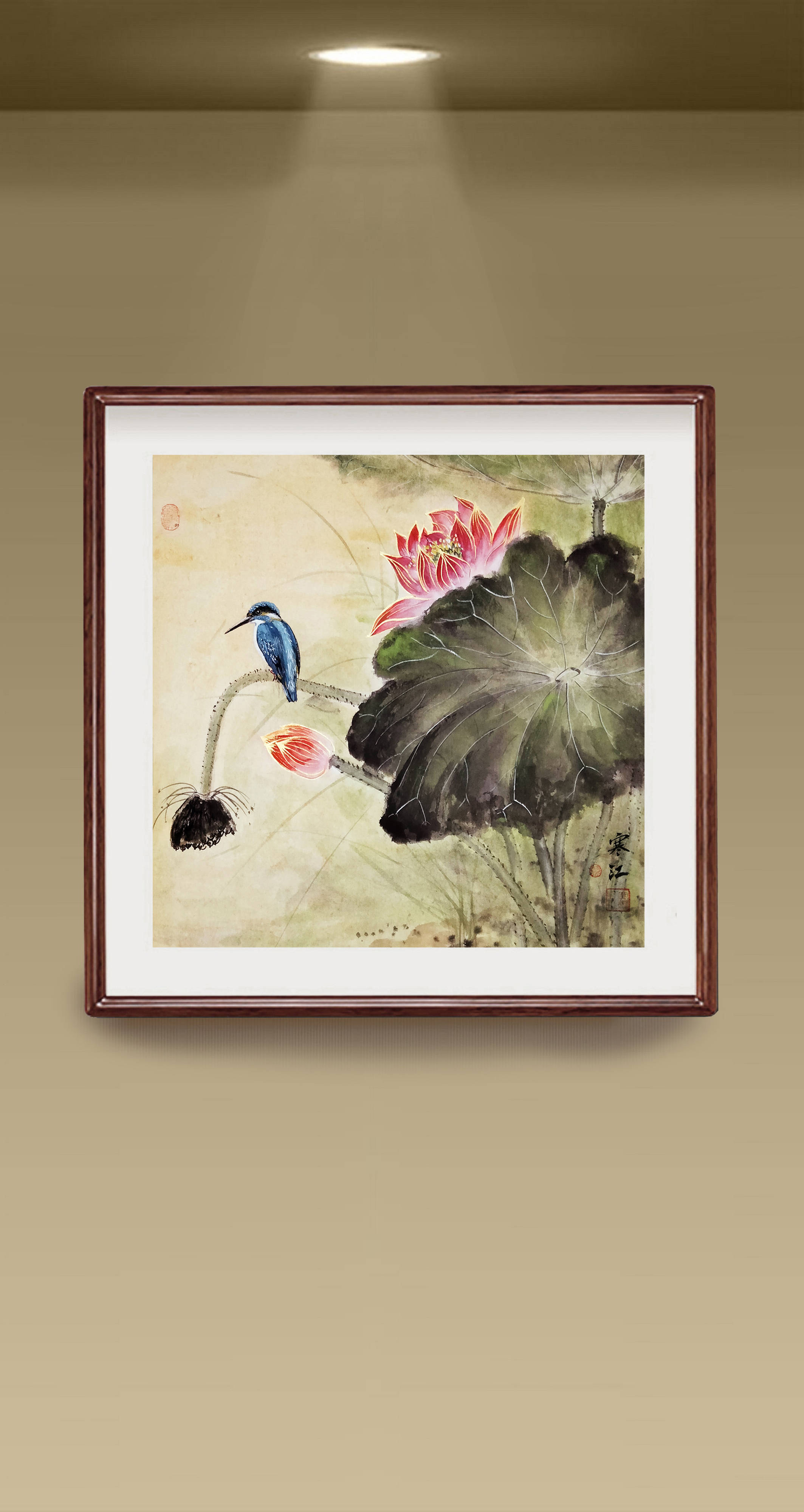 界画寒江---工笔画《荷花小鸟》(2023年第三版)